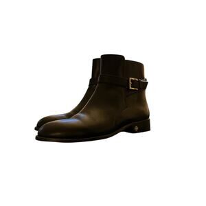 Tory Burch Black Leather Brooke Ankle Booties‎ Size 10
